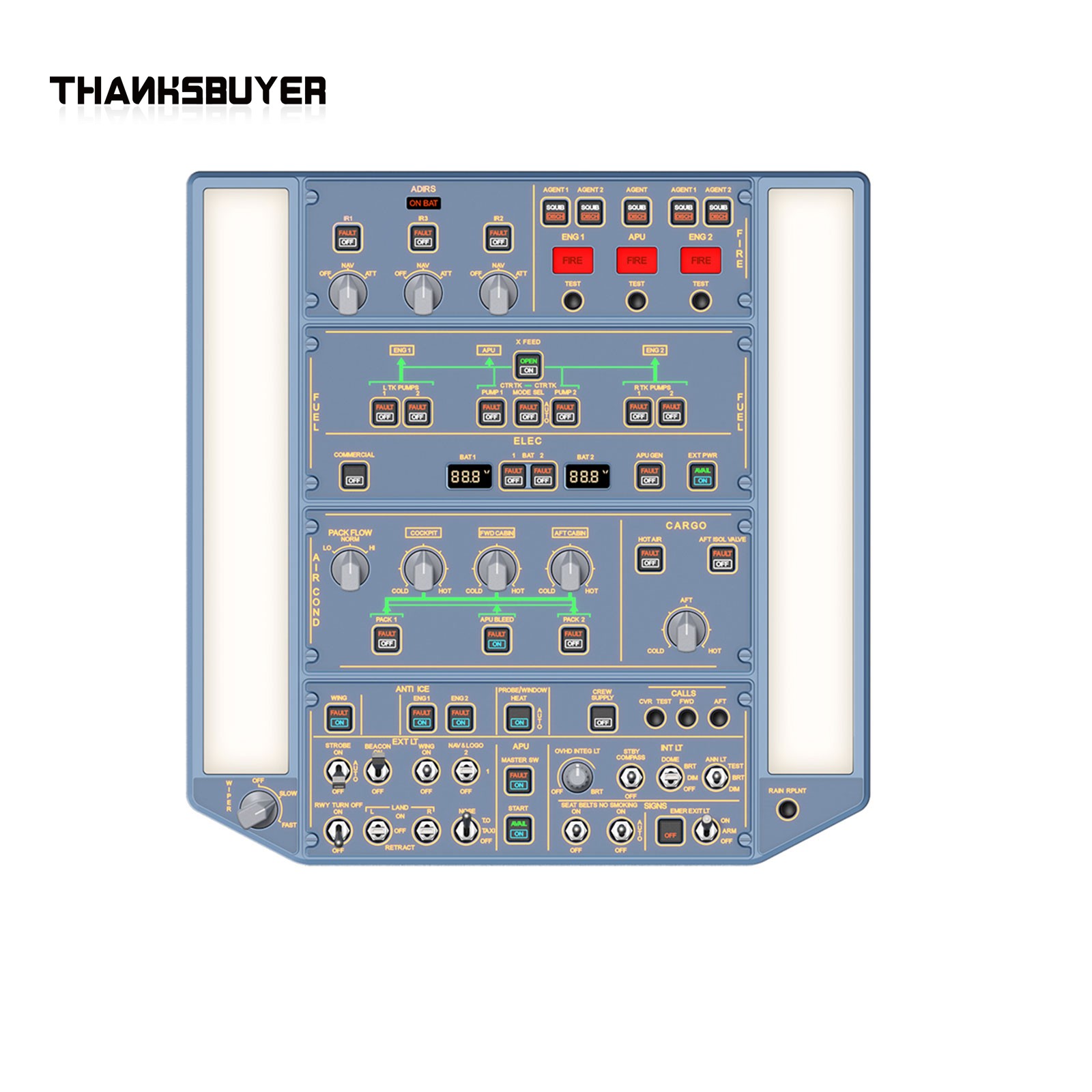 Tablet Accessories Aesthetic - WINGFLEX Flight Simulator A320 Overhead Panel
