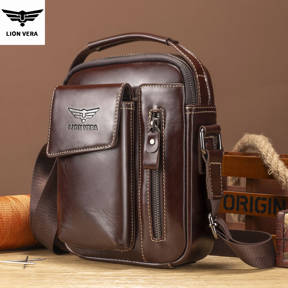 LION VERA Men's Genuine Leathe - Tablet Shoulder Bag review and price