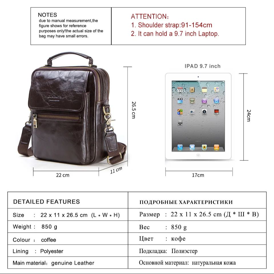 Genuine Leather Sling Shoulder - Tablet Shoulder Bag review and price