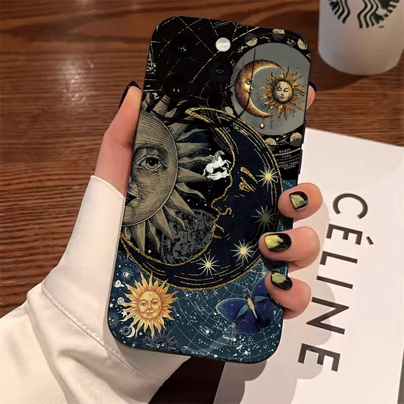 Aesthetic Sun Moon Print Phone - Tablet Accessories Aesthetic review and price