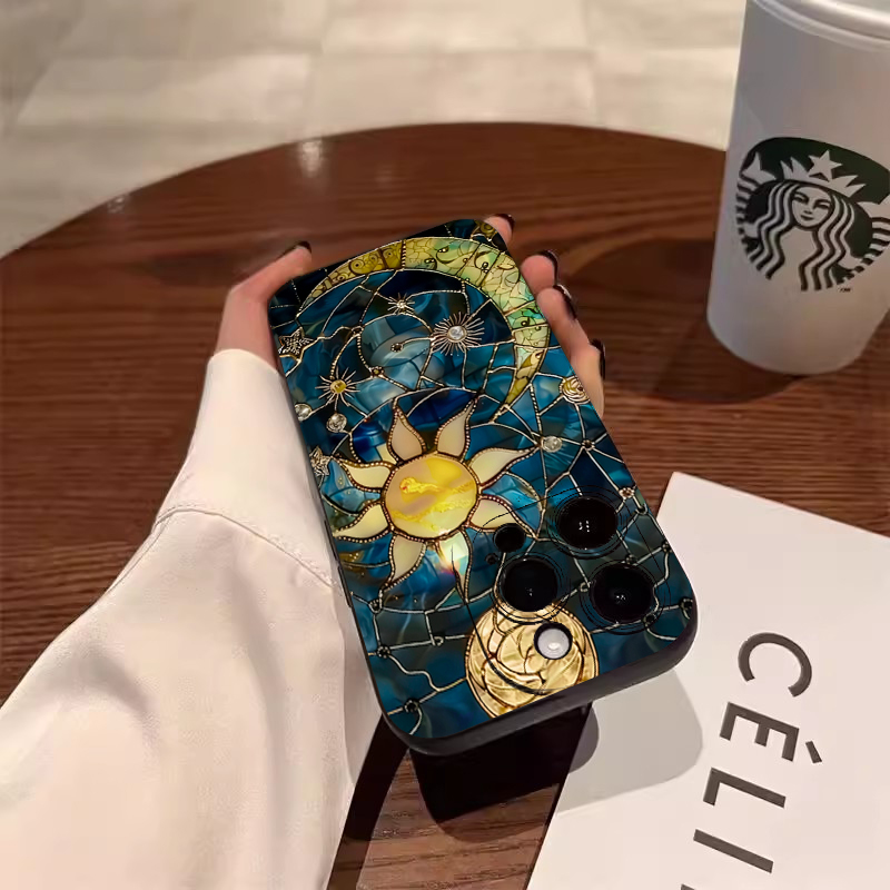 Aesthetic Sun Moon Print Phone - Tablet Accessories Aesthetic review and price