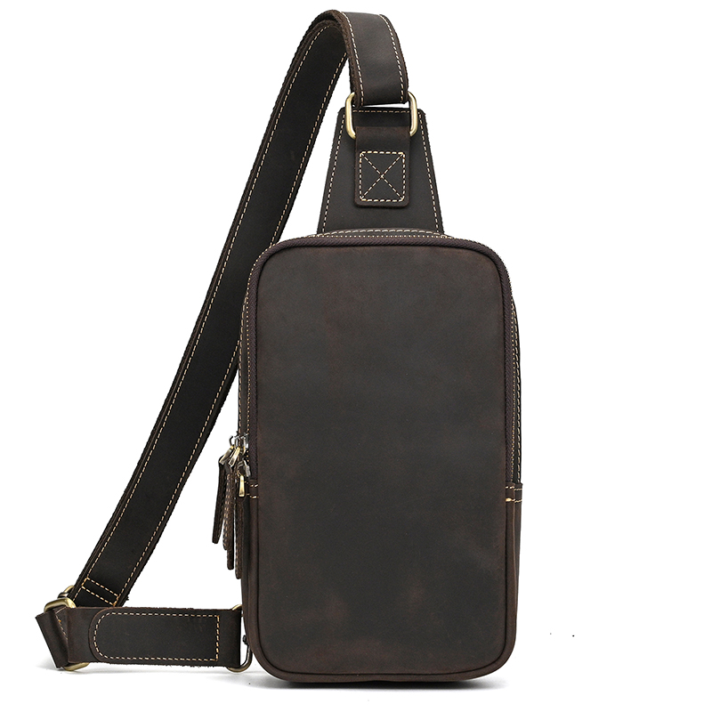 Genuine Leather Men's Chest Ba - Tablet Shoulder Bag review and price