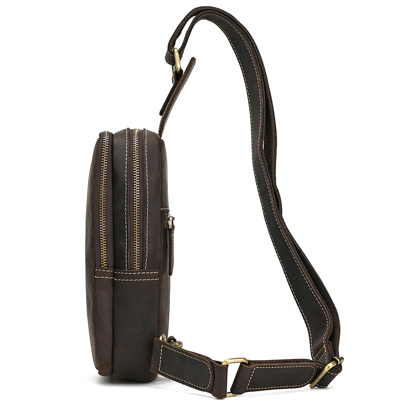 Genuine Leather Men's Chest Ba - Tablet Shoulder Bag review and price