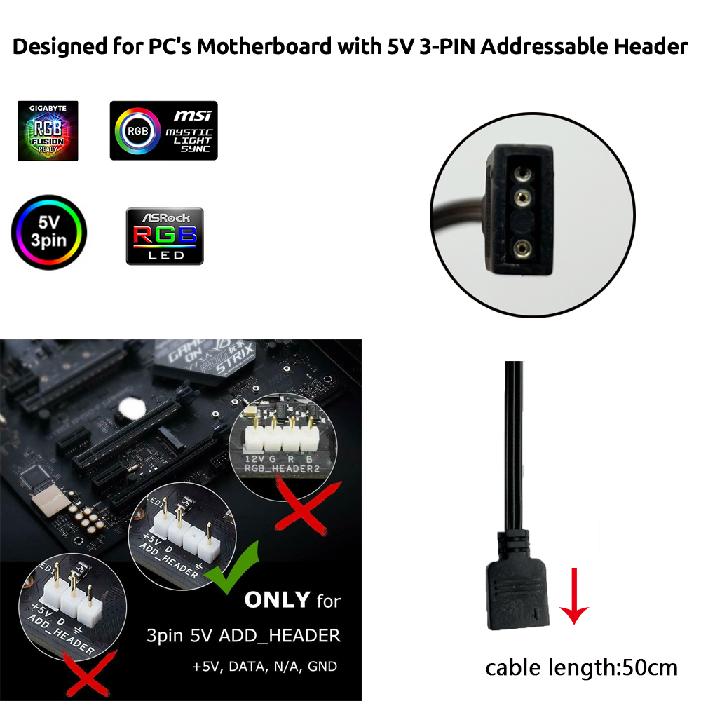 5V ARGB 3Pin Header for Asus A - Tablet Accessories Aesthetic review and price